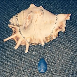 💧 Blue African Jade Teardrop Gemstone Necklace 💧